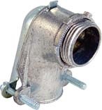 Zinc die-cast 90-degree flex squeeze connector