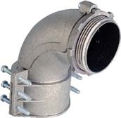 Zinc die-cast 90-degree flex squeeze connector