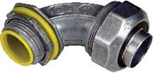 Zinc die-cast 90-degree insulated liquid-tight connector
