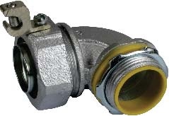 Malleable iron 90-degree insulated long liquid-tight connector